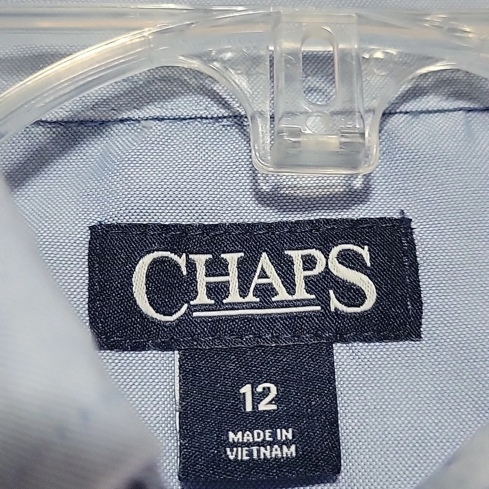 Chaps Light Blue Casual Button Down Shirt 12